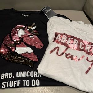 Two cute t shirts Abercrombie size 15/16 kids